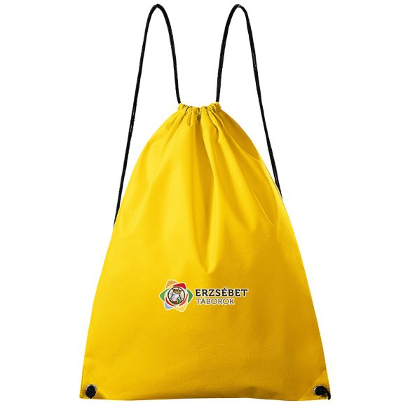 Sárga hátizsák Erzsébet tábor logóval